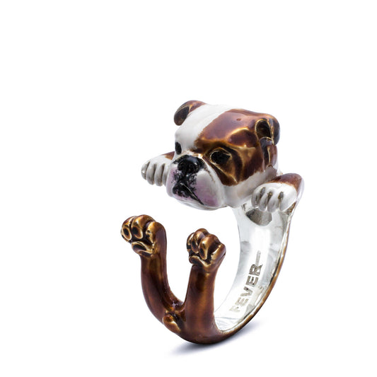 English Bulldog Hug Ring