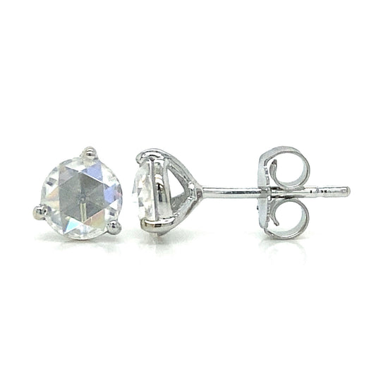 Rose Cut Moissanite Studs