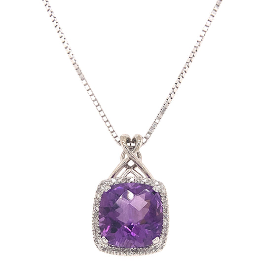 Amethyst & Diamond Necklace