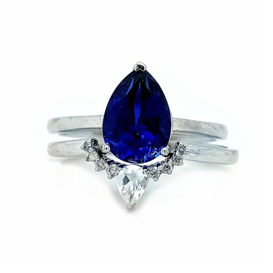 Sapphire & Diamond Wedding Set