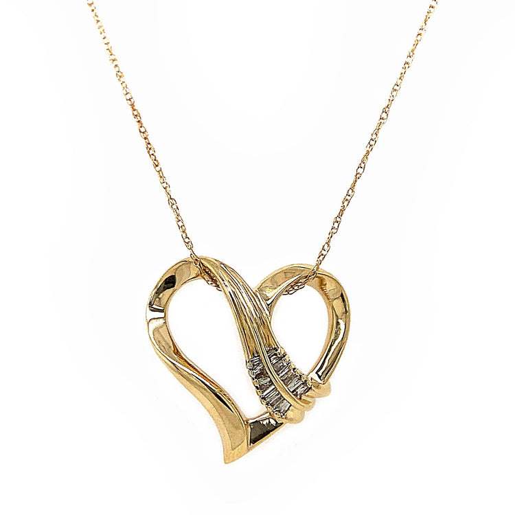 Diamond Heart Slide Necklace
