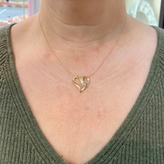 Diamond Heart Slide Necklace