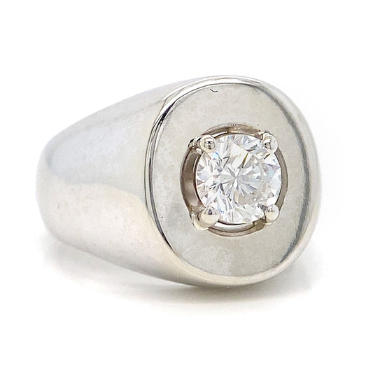 Oval Top Diamond Solitaire Ring