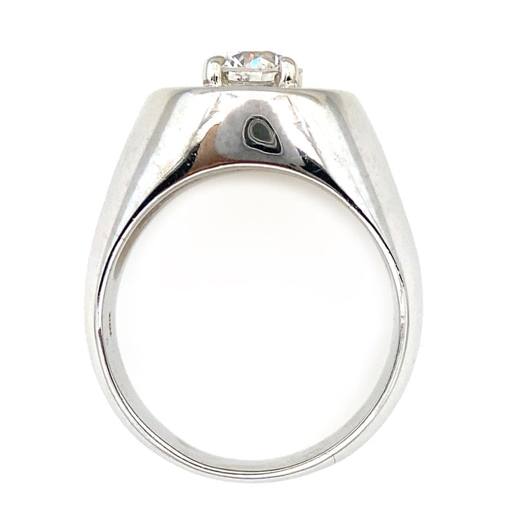 Oval Top Diamond Solitaire Ring
