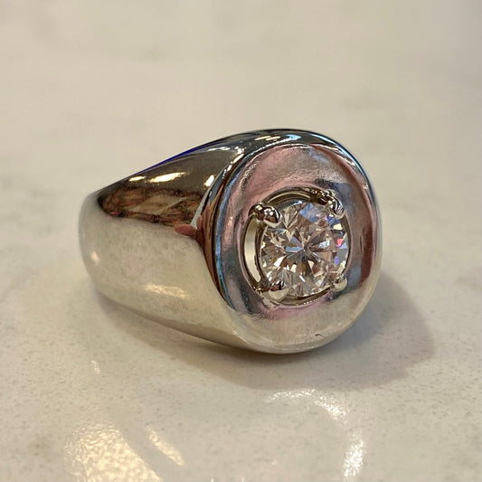 Oval Top Diamond Solitaire Ring