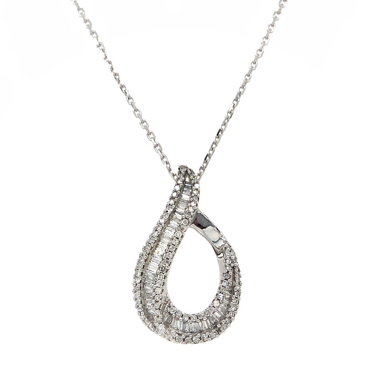1.00TCW Diamond Teardrop Necklace
