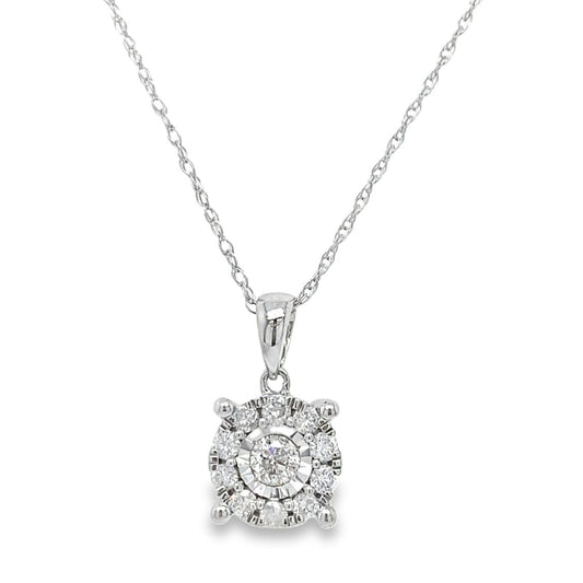 .35TCW Illusion Diamond Necklace