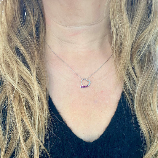 Ruby & Diamond Heart Necklace