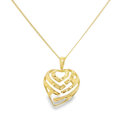 Diamond Cut Heart Necklace