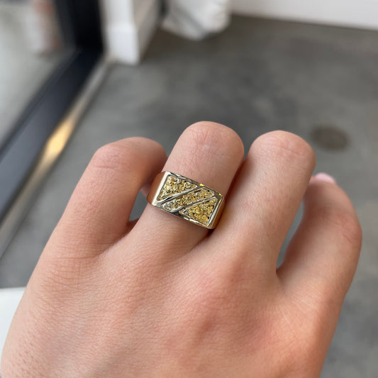 Rectangular Top Nugget Ring
