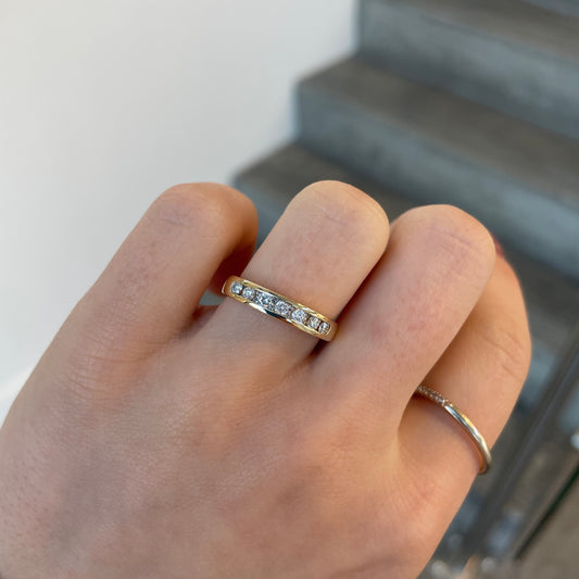 Double Layer Channel Set Diamond Band