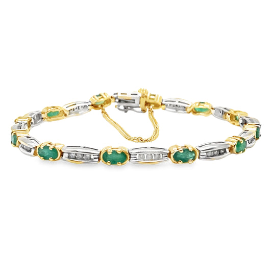 Emerald & Diamond Tennis Bracelet