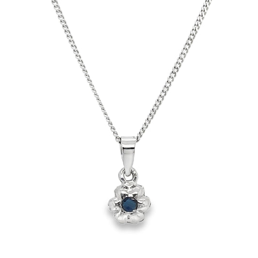 Dainty Flower Sapphire Necklace