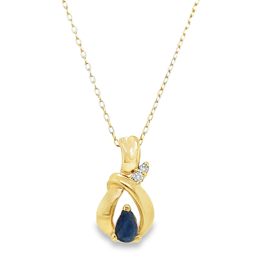 Sapphire & Diamond Knot Neckalce