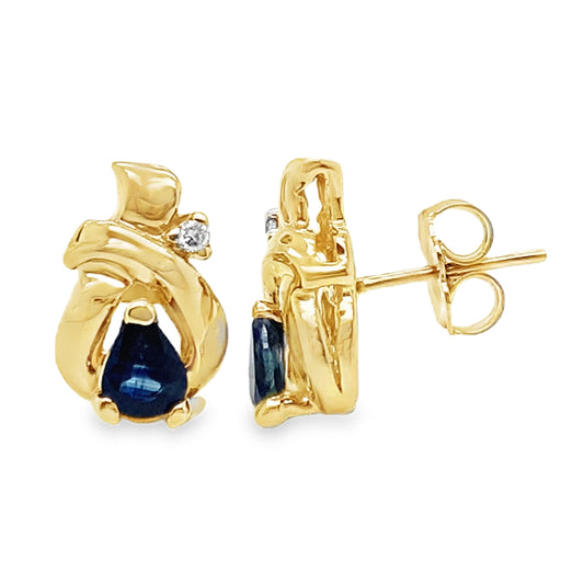 Sapphire & Diamond Knot Earrings