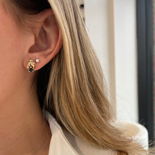 Sapphire & Diamond Knot Earrings