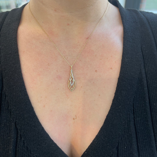 Intertwined Diamond Drop Necklace