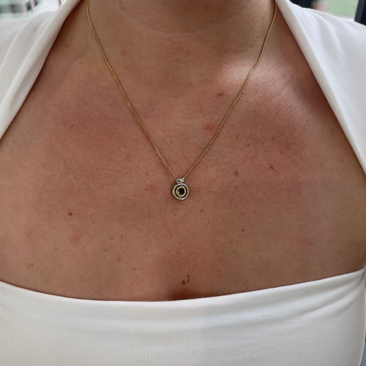 Two Tone Circles Sapphire Necklace