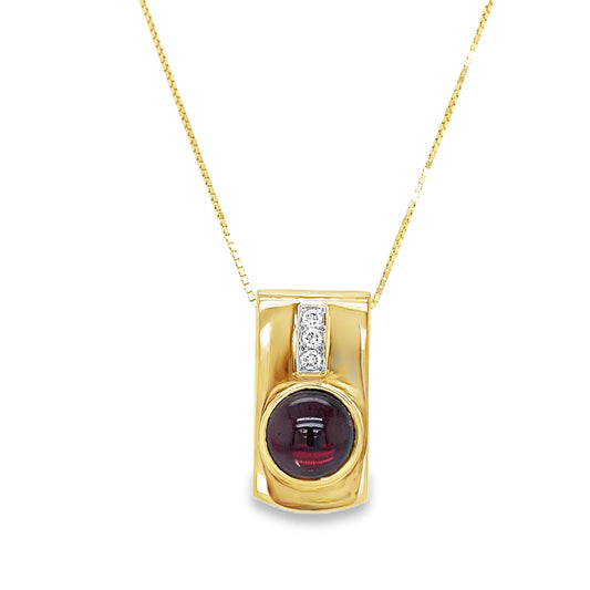 Geometric Garnet & Diamond Slide Necklace