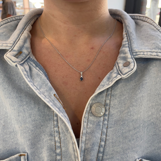 Oval Sapphire & Diamond Necklace