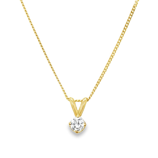 .25CT Classic Diamond Solitaire Necklace