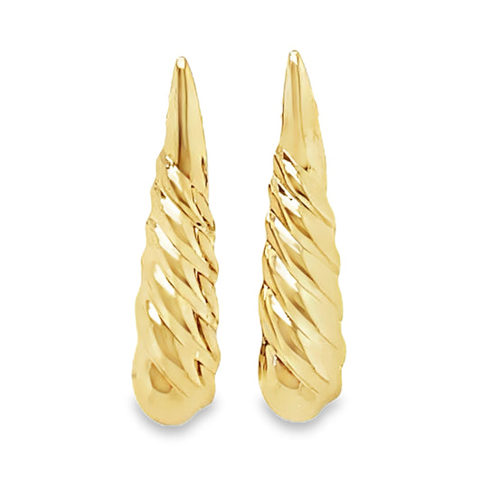 Hollow Back Scalloped Teardrop Earrings