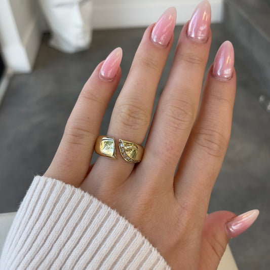 Negative Space Diamond Curve Ring