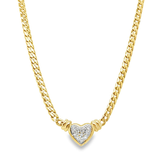 Diamond Heart Station Necklace