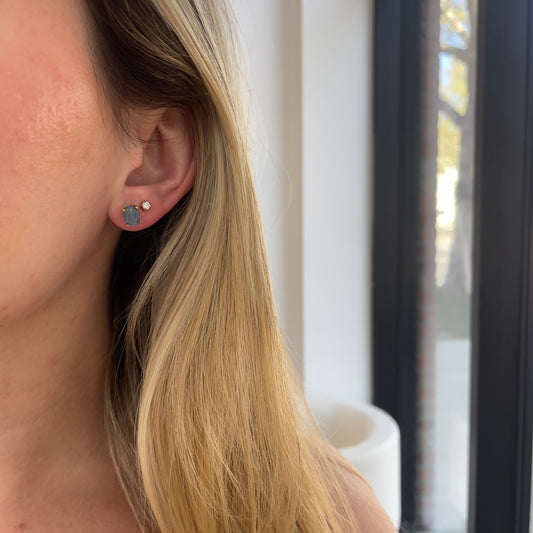 Oval Triplet Opal Studs