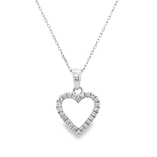 18 Inch Diamond Heart Necklace