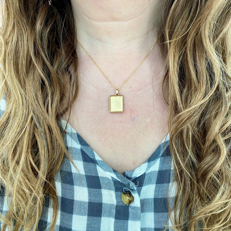 Rectangular Carved Locket