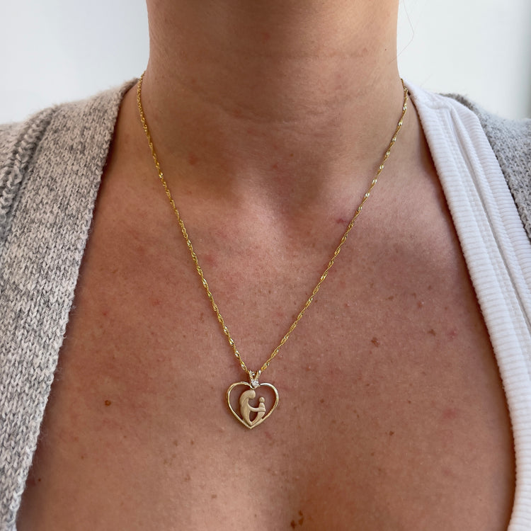 Mother Child Diamond Necklace