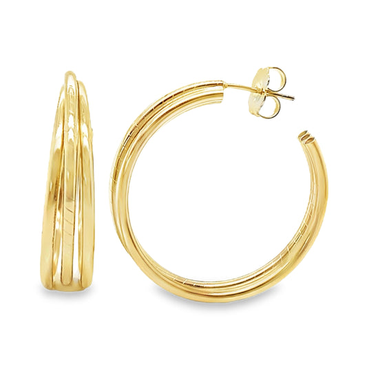1 Inch Triple Wire Hoop Earrings