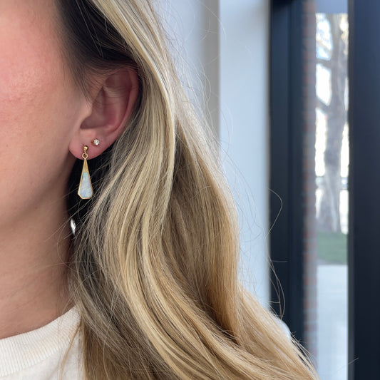 Opal Inlay Drop Earrings