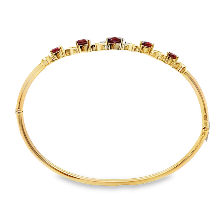 Garnet & Diamond Bangle