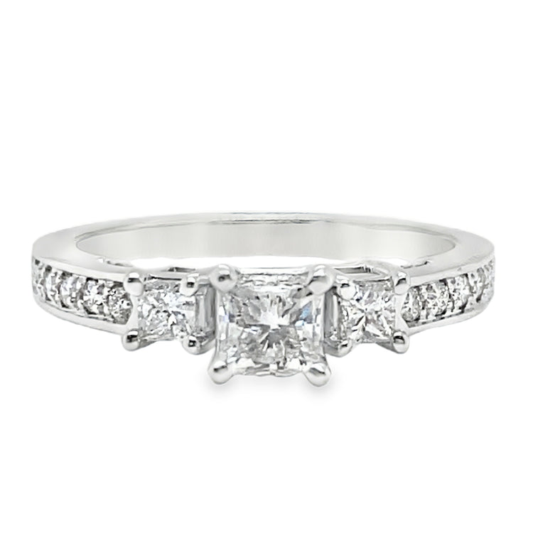 Princess Cut Three Stone Diamond Ring