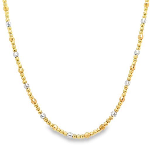 Tri Gold Bead Necklace