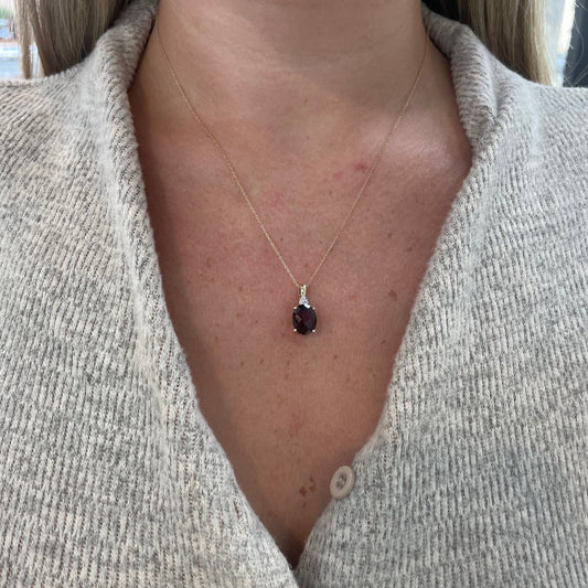 Garnet & Diamond Necklace