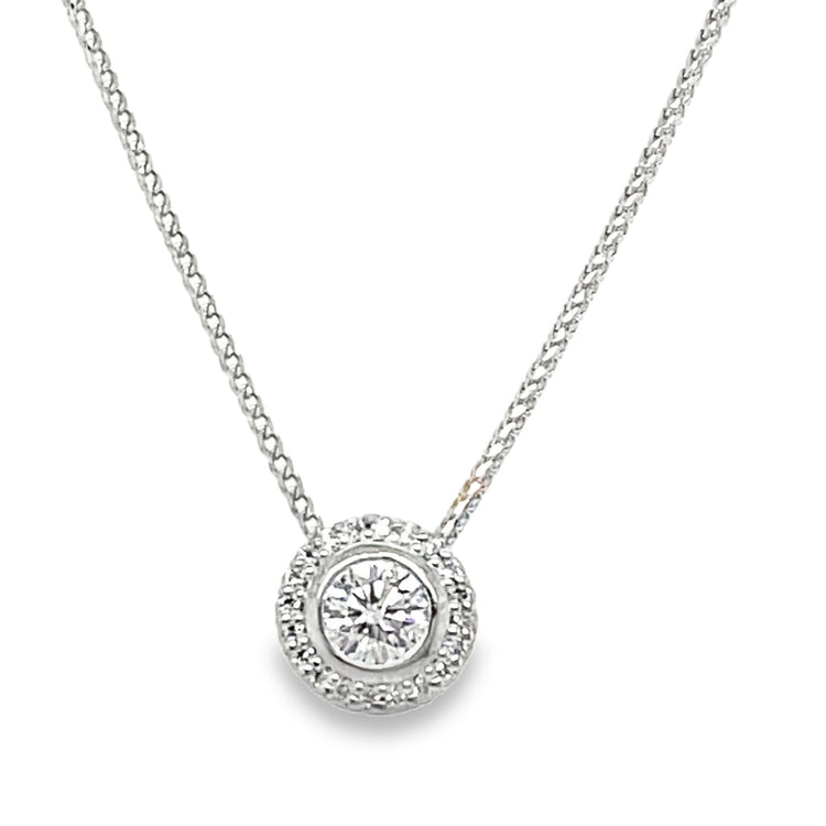 Diamond Halo Necklace by Ritani