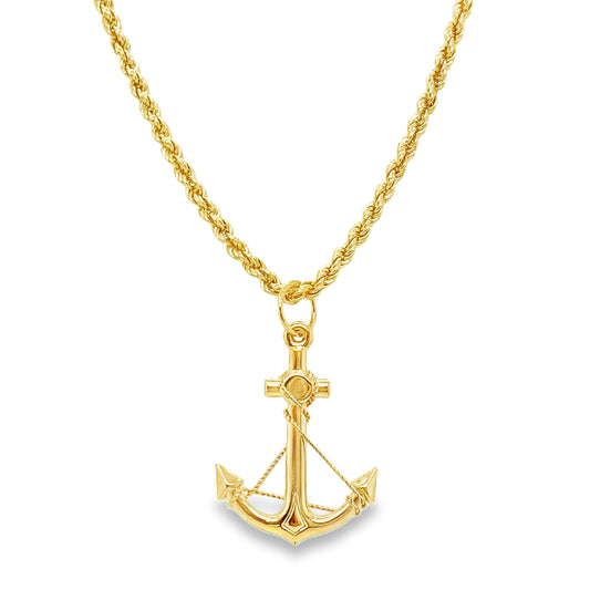 Rope Chain & Anchor Pendant