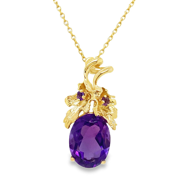 Amethyst Leaf Necklace
