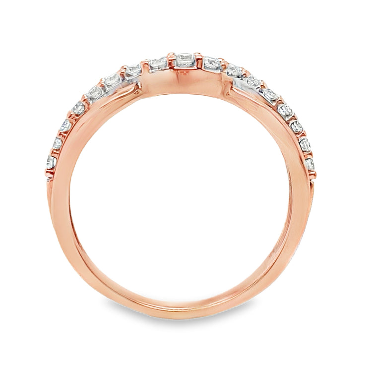 Curved Rose Gold Diamond Band
