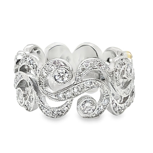 Wide Wave Diamond Band