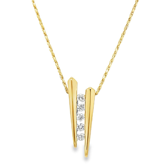 Vertical Diamond Channel Set Necklace
