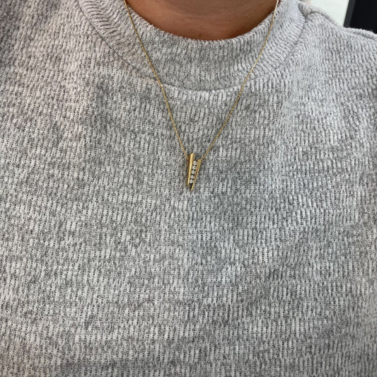 Vertical Diamond Channel Set Necklace