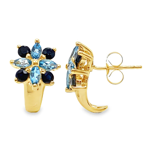 Sapphire & Blue Topaz Earrings