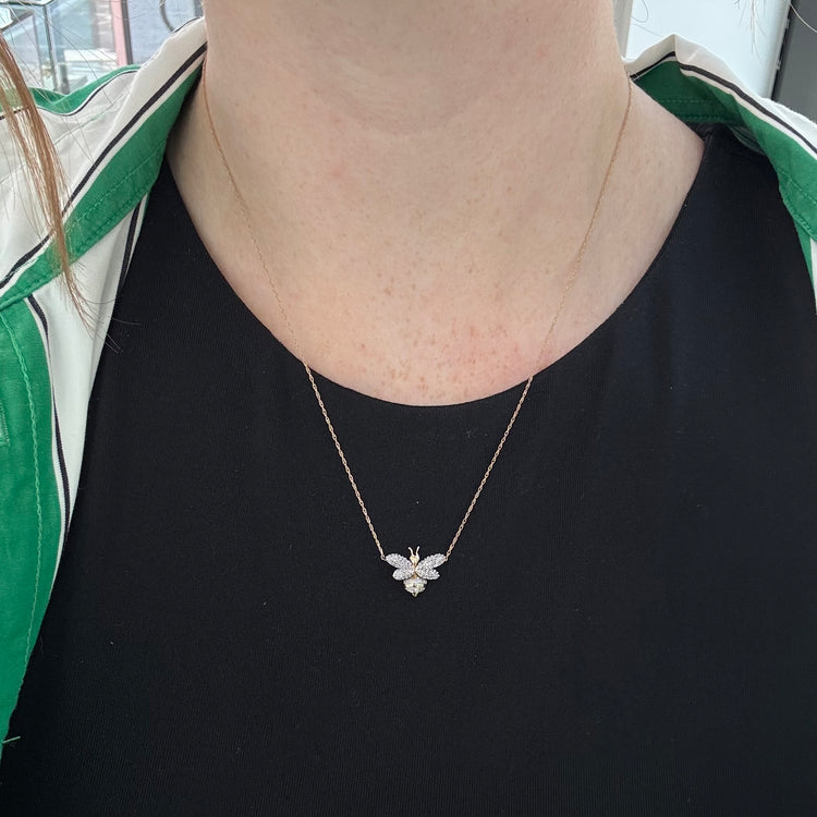 Diamond Bee Necklace