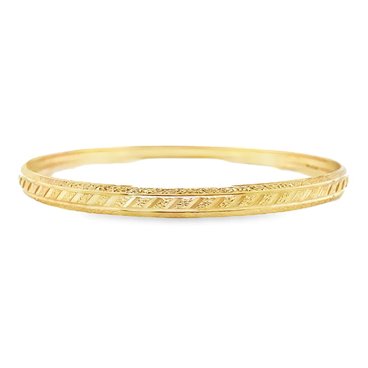 7.4mm Wide Diamond Cut Bangle