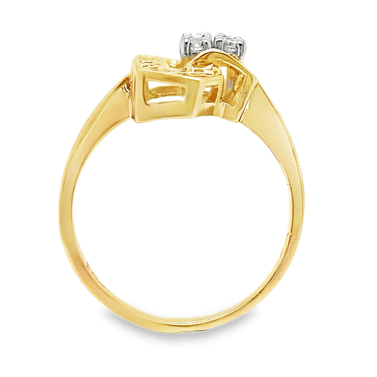 Free Form Filigree Diamond Ring