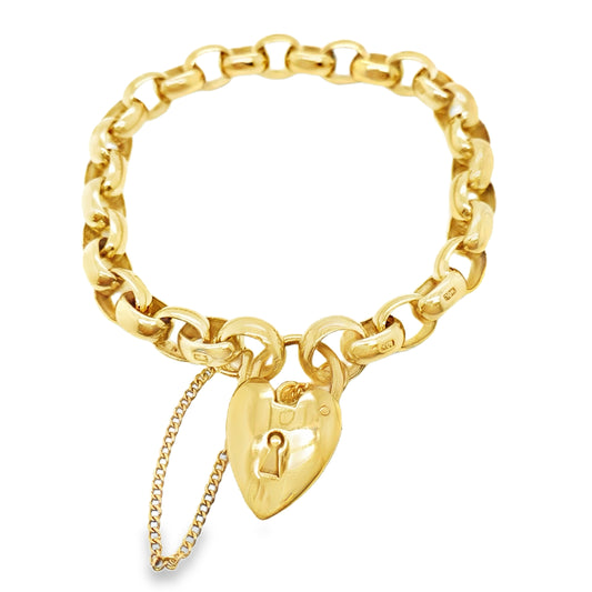 Heart Lock Chunky Link Bracelet